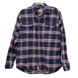 Jachs Mens Flannel Brawny Heavyweight Button Down Shirt Cotton Large Shacket‌‌